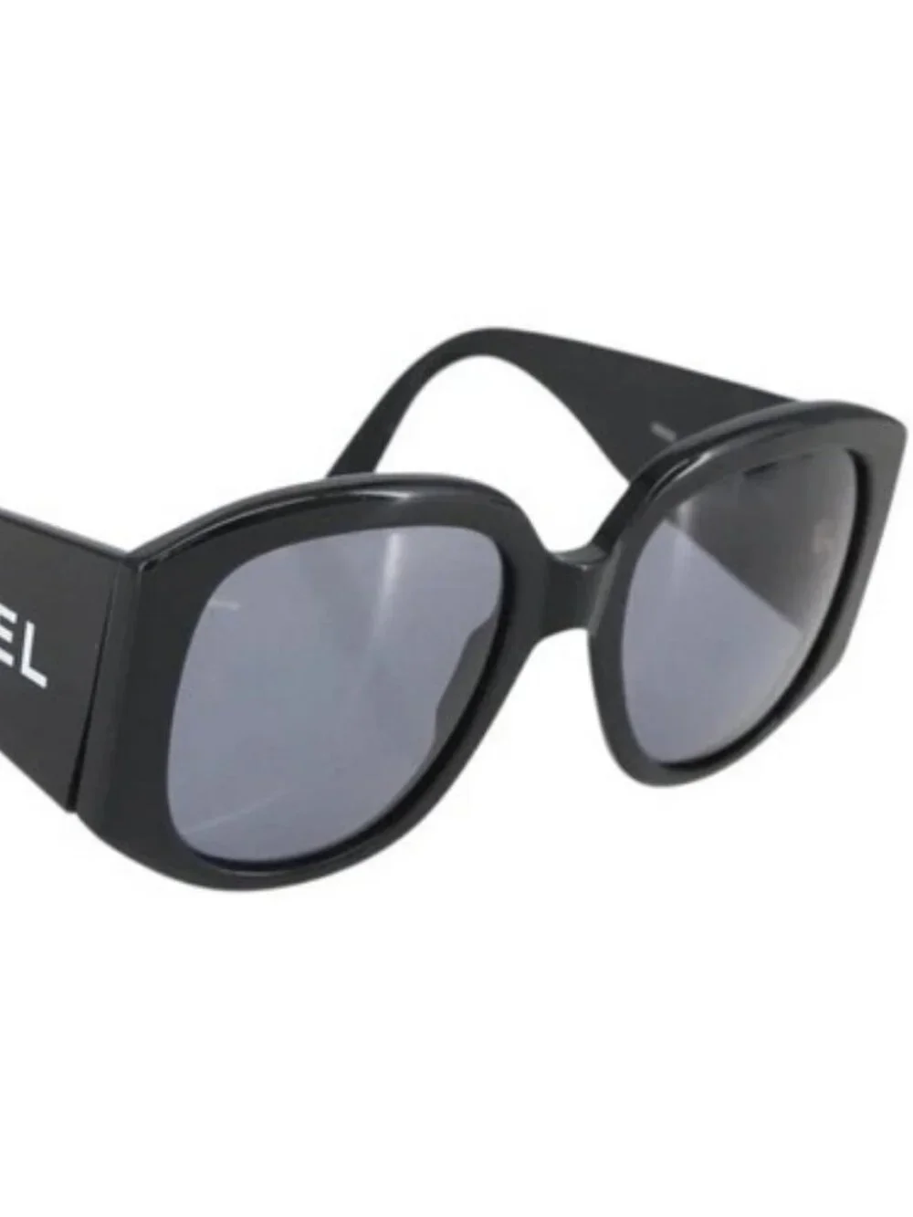 CHANEL Sunglasses plastic Black CC Auth 169816V